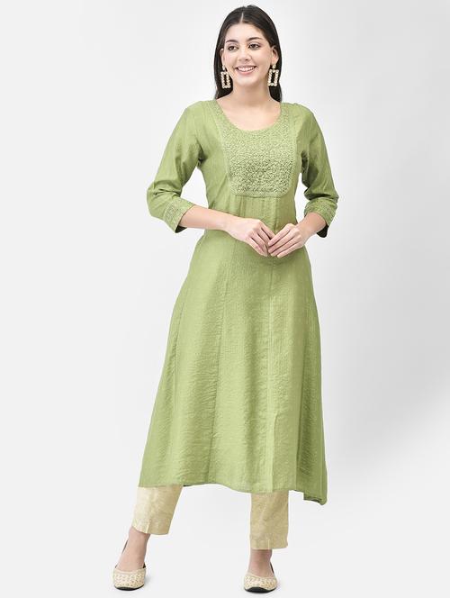 women three quarter sleeve a-line kurta - 21911152 -  Standard Image - 0