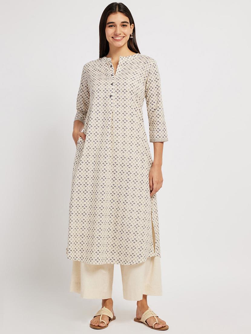 women printed three quarter sleeve a-line kurta - 21911159 - Zoom Image - 0