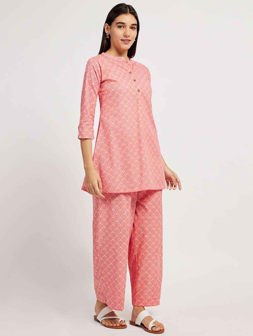 women three quarter sleeve ethnic co ord set - 21911166 - Standard Image - 1