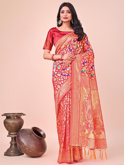 women self design banarasi saree with blouse - 21911473 - Standard Image - 0