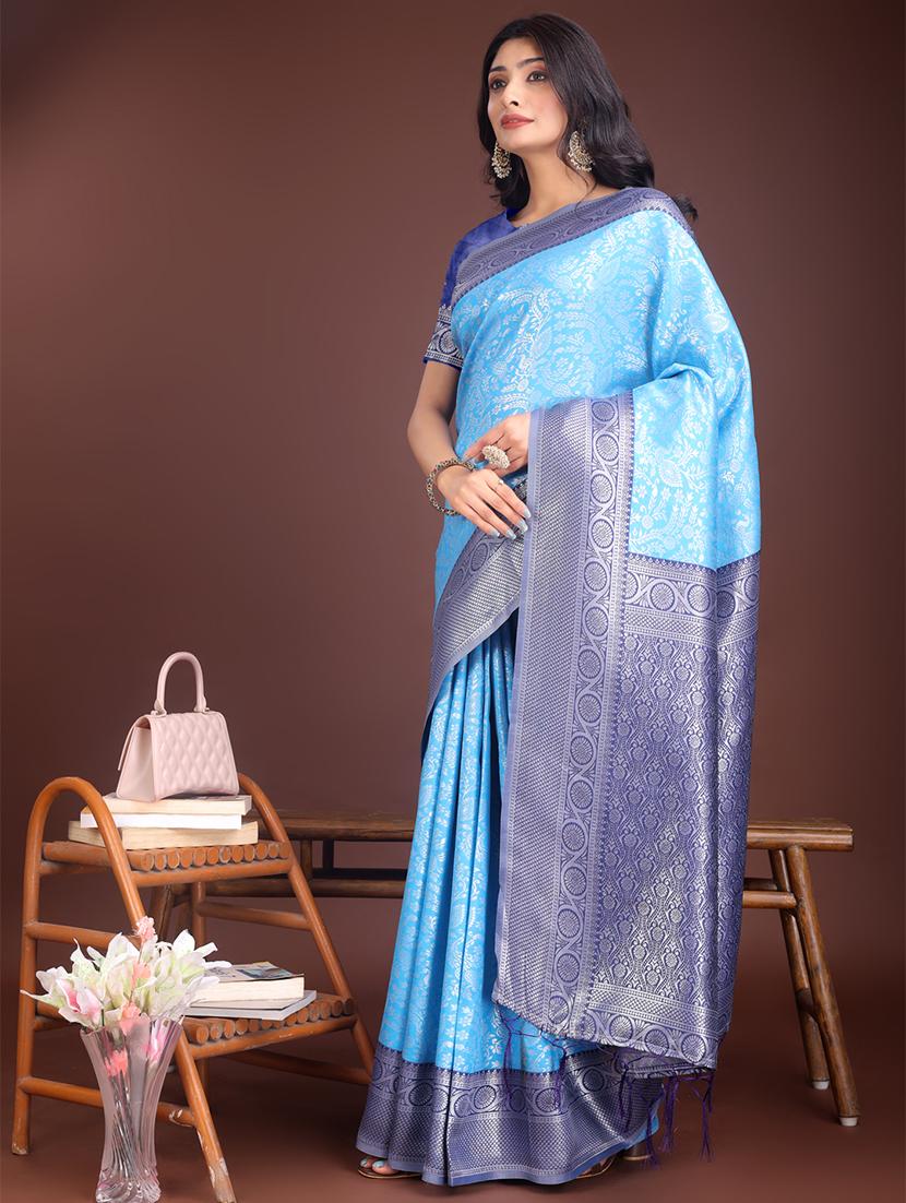 women self design bordered saree with blouse - 21911483 -  Standard Image - 1