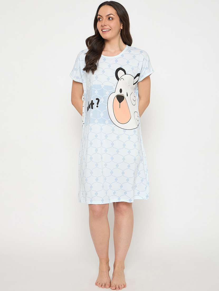 women printed short sleeves sleepshirt - 21911560 -  Standard Image - 1