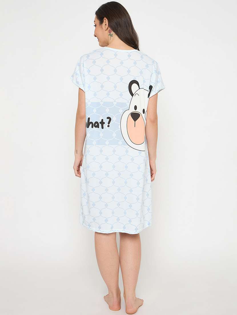 women printed short sleeves sleepshirt - 21911560 -  Standard Image - 4