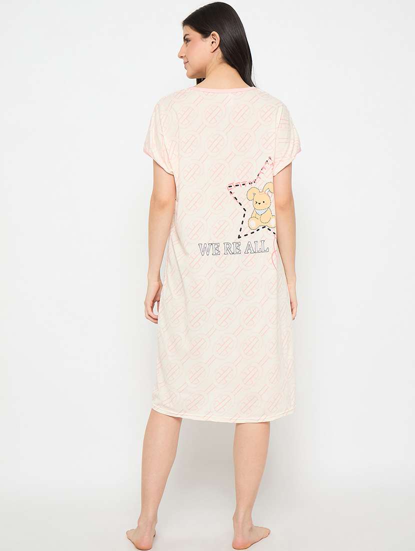 women prinyed short sleeves sleepshirt - 21911567 -  Standard Image - 4