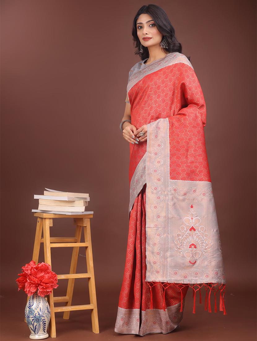women self design bordered saree with blouse - 21911581 -  Standard Image - 1
