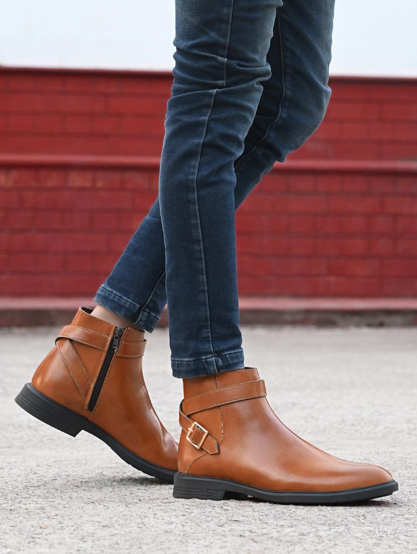 men tan high ankle boot - 21911723 -  Standard Image - 1