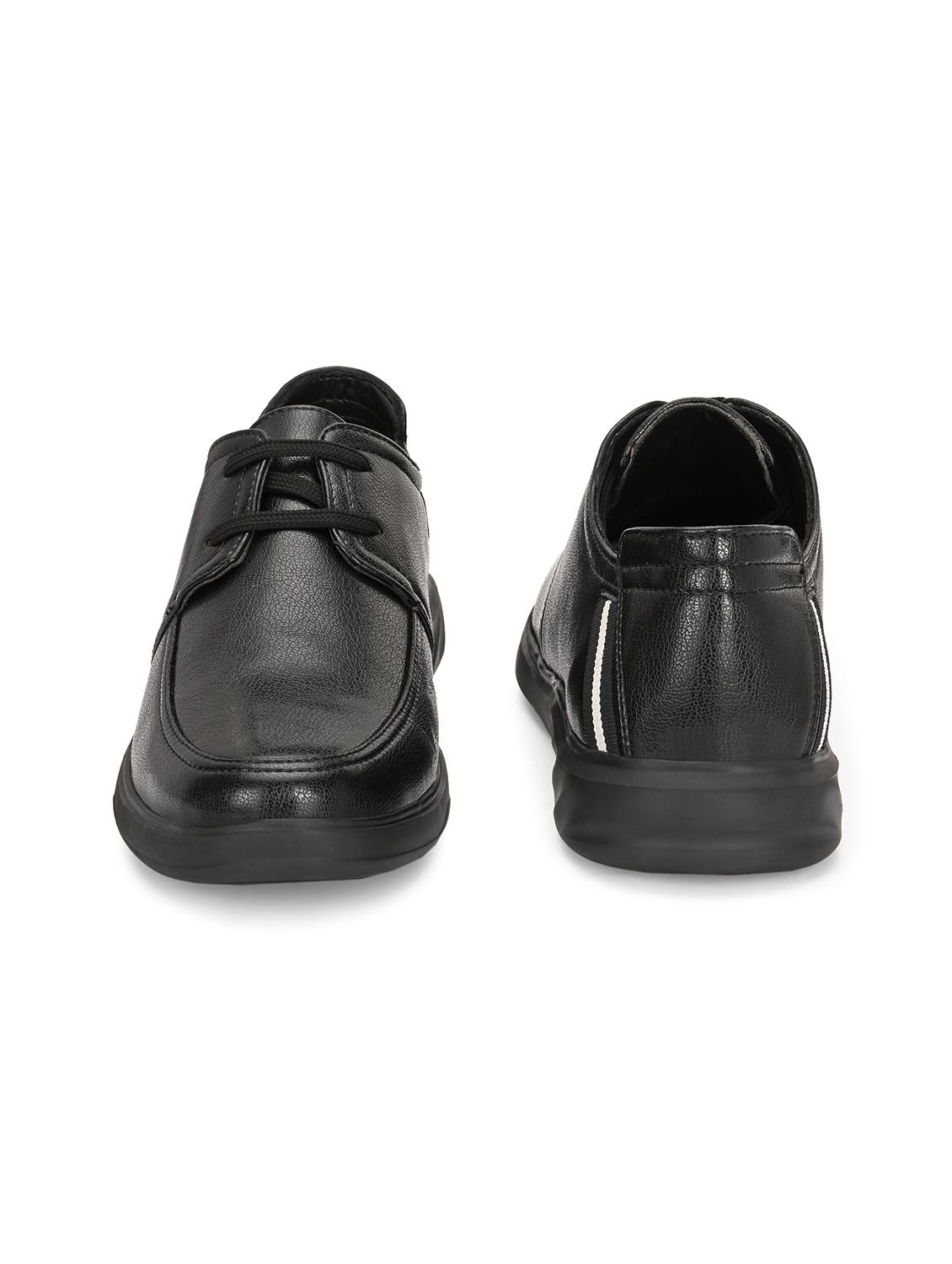 men black solid lace up derby - 21911737 - Standard Image - 4