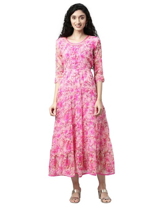 women floral printed round neck tiered dress - 21911785 -  Standard Image - 0