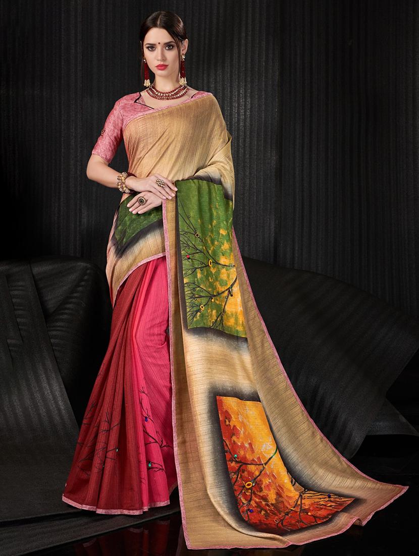 women printed casual wear saree with blouse - 21911790 -  Zoom Image - 0