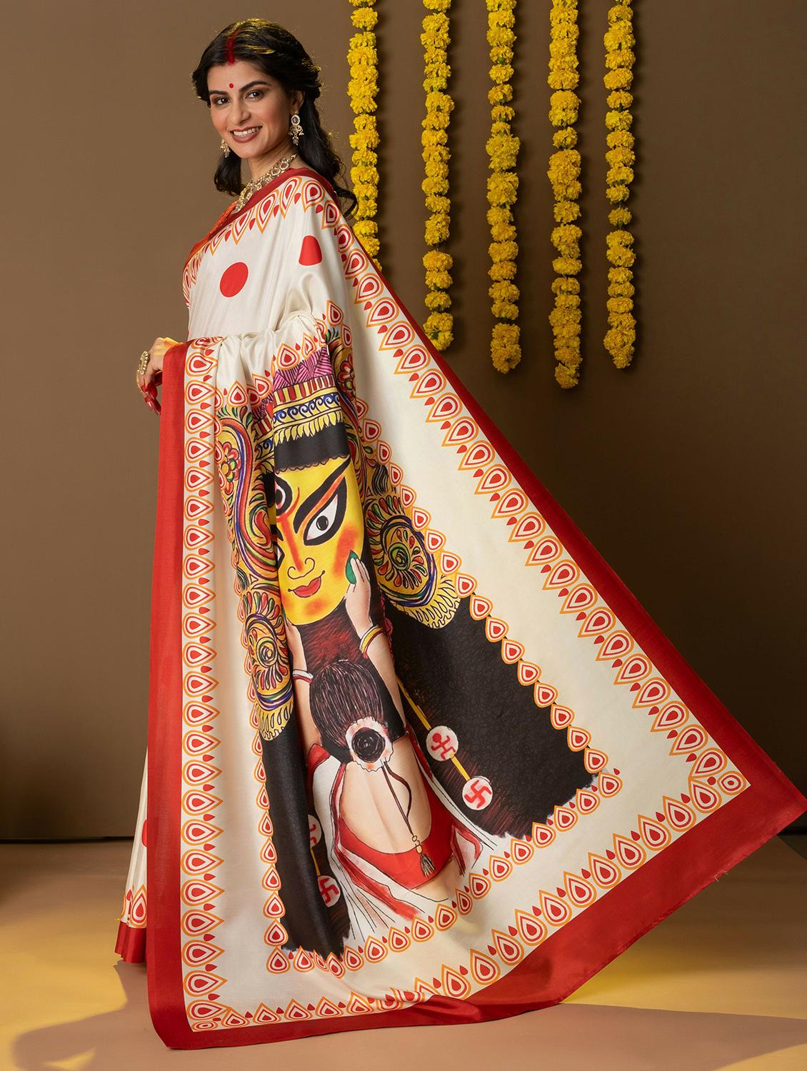 women printed casual wear saree with blouse - 21911820 - Standard Image - 1