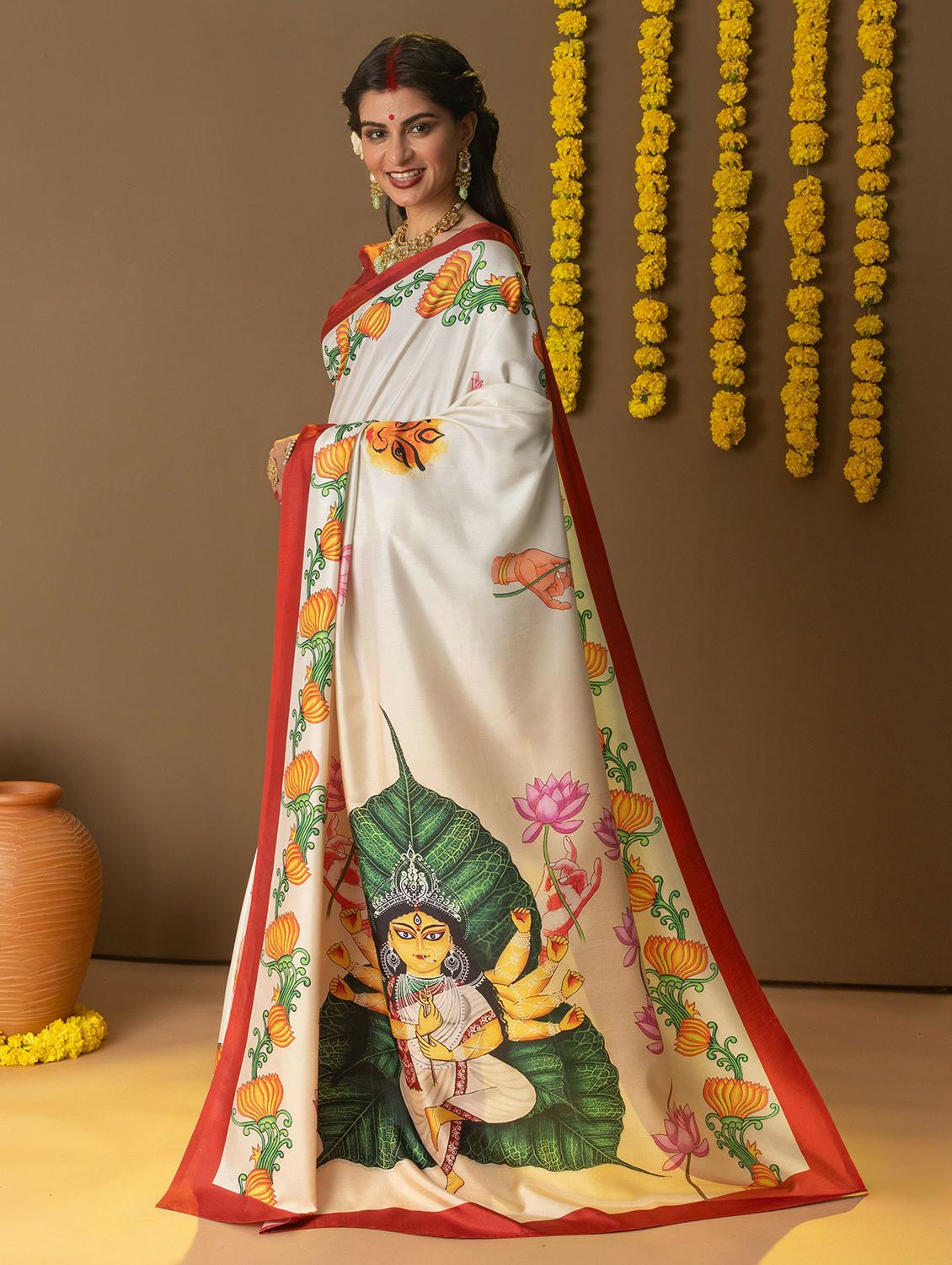 women printed casual wear saree with blouse - 21911821 - Standard Image - 1