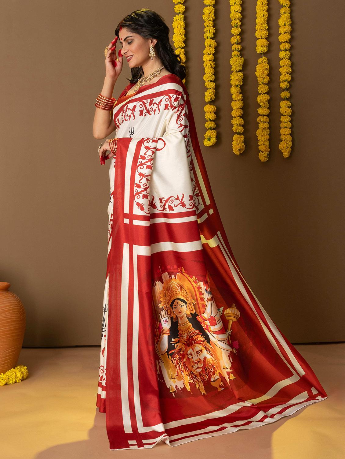 women printed casual wear saree with blouse - 21911822 - Standard Image - 1