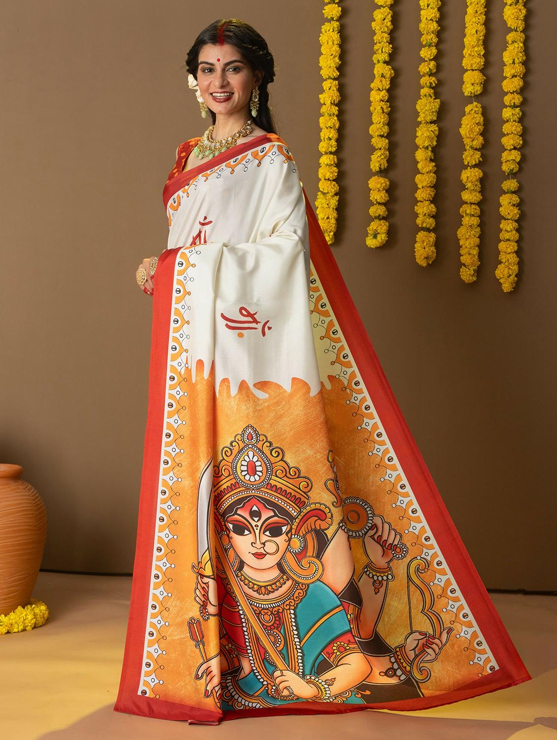 women printed casual wear saree with blouse - 21911825 - Standard Image - 1