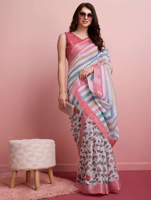 women printed casual wear saree with blouse - 21911855 - Standard Image - 0