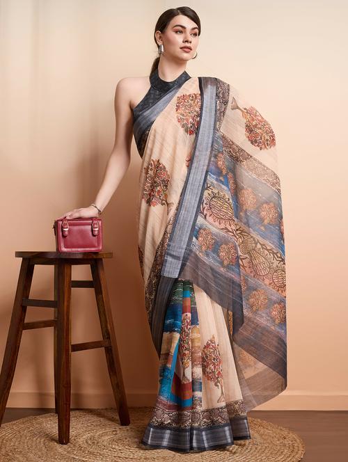 women printed casual wear saree with blouse - 21911859 - Standard Image - 0