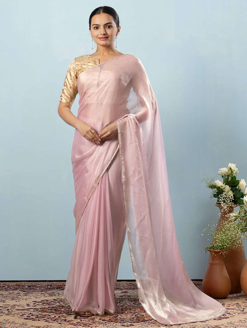 women solid ready to wear saree with blouse