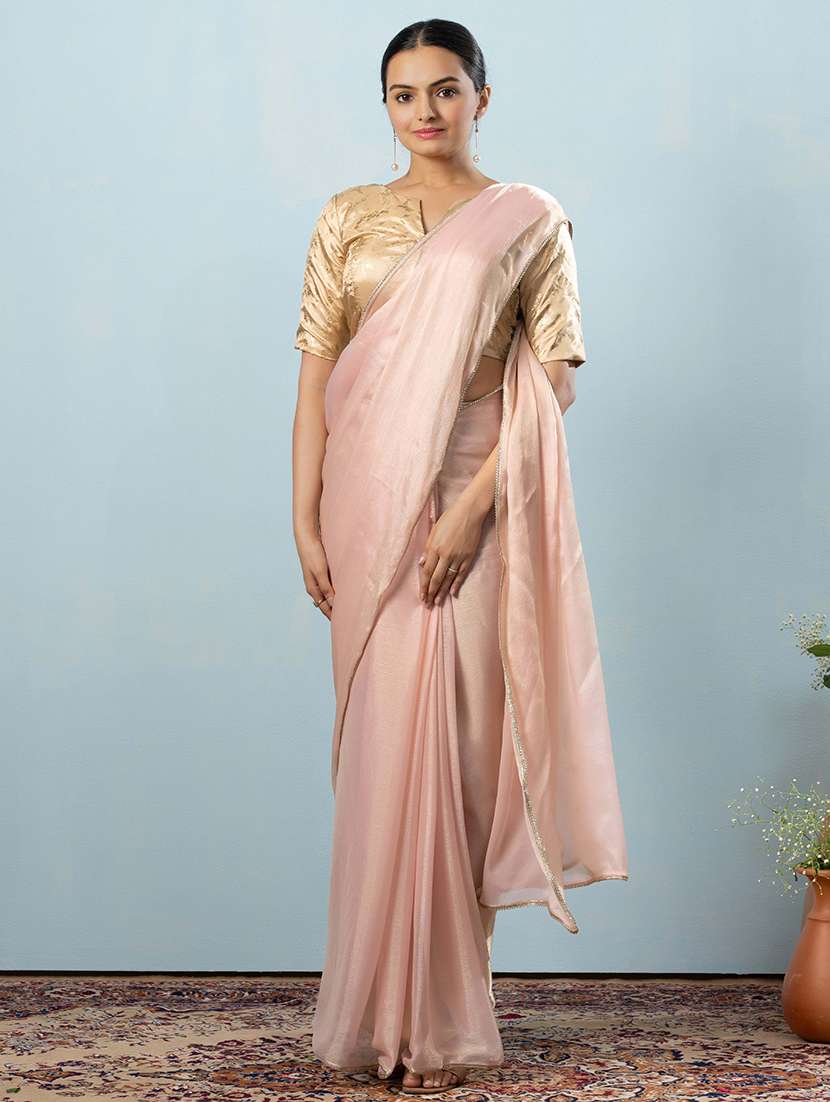 women solid ready to wear saree with blouse - 21911957 - Zoom Image - 0