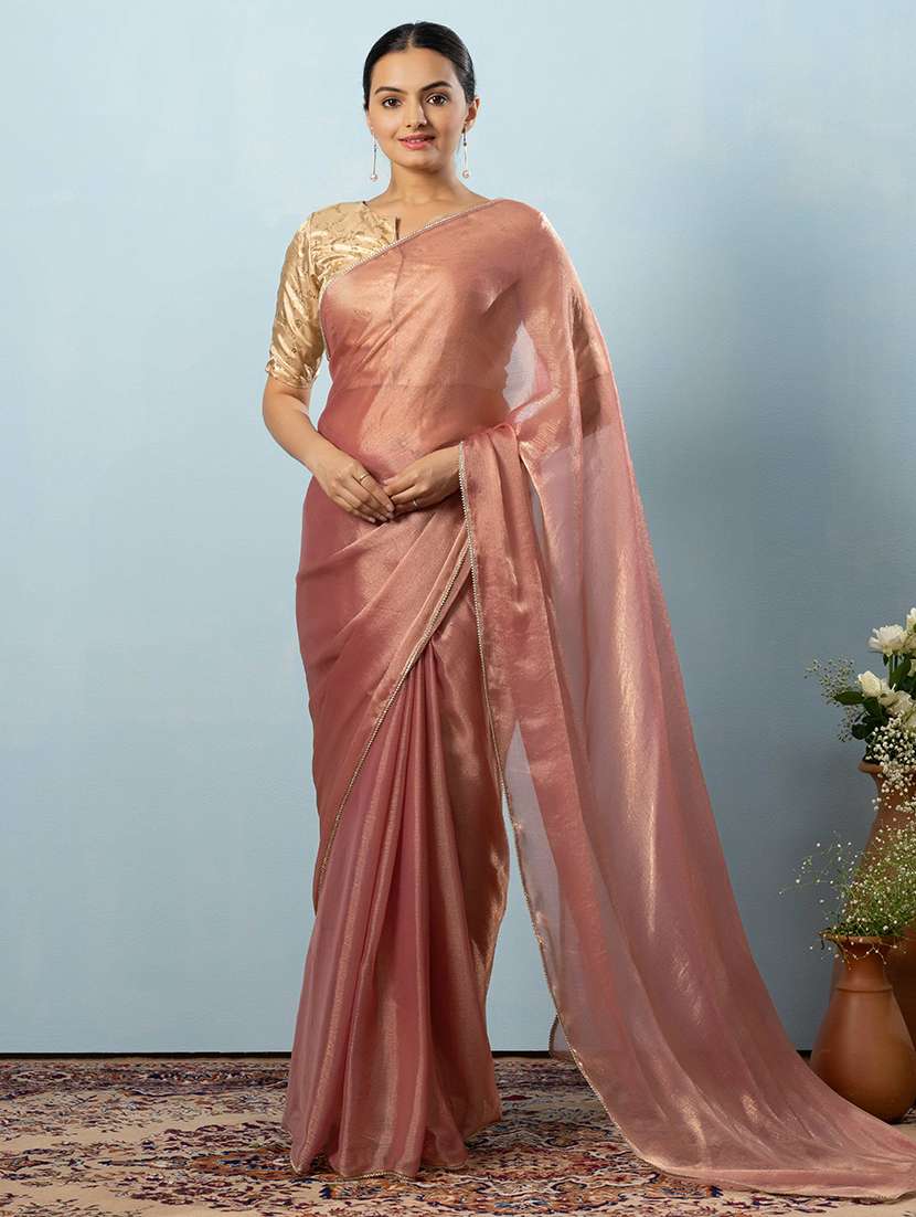 women solid ready to wear saree with blouse