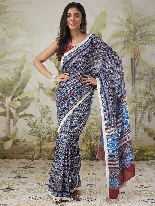 women printed ready to wear saree with blouse - 21911966 - Standard Image - 0