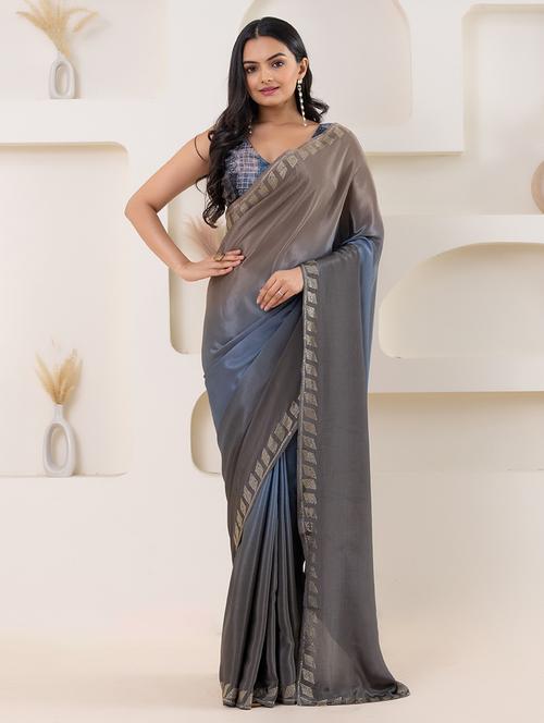 women ombre printed ready to wear saree with blouse - 21911983 -  Standard Image - 0