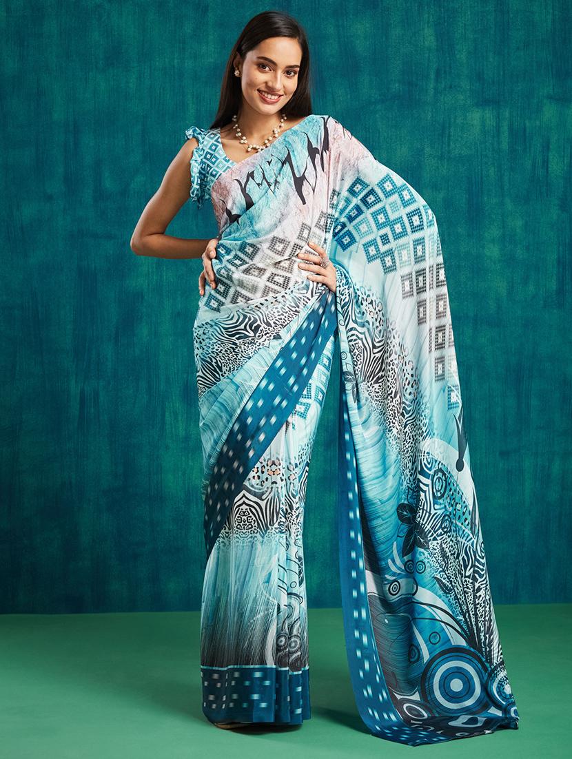 women printed casual wear saree with blouse - 21912003 - Zoom Image - 0
