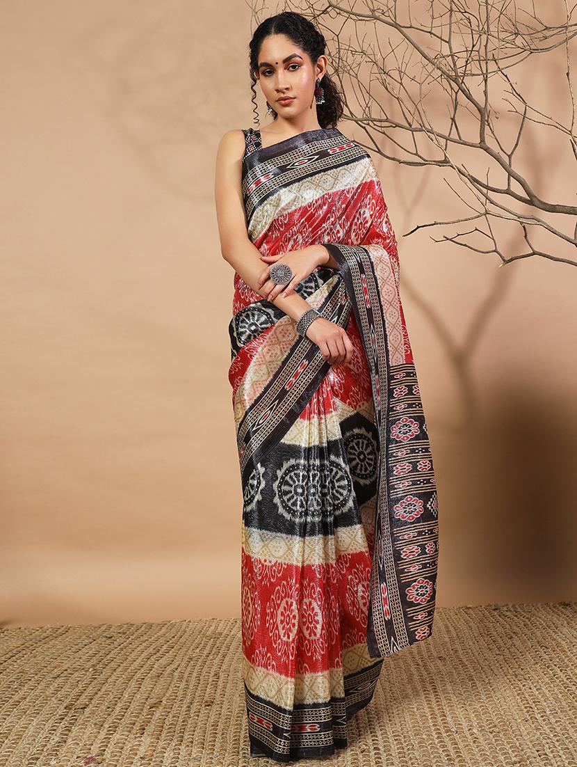 women printed casual wear saree with blouse - 21912112 -  Zoom Image - 0