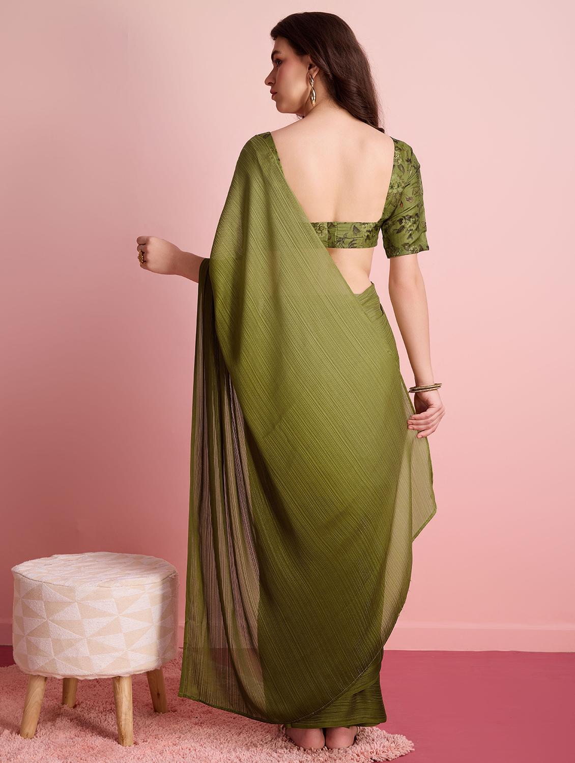 women ombre printed ready to wear saree with blouse - 21912258 -  Standard Image - 1