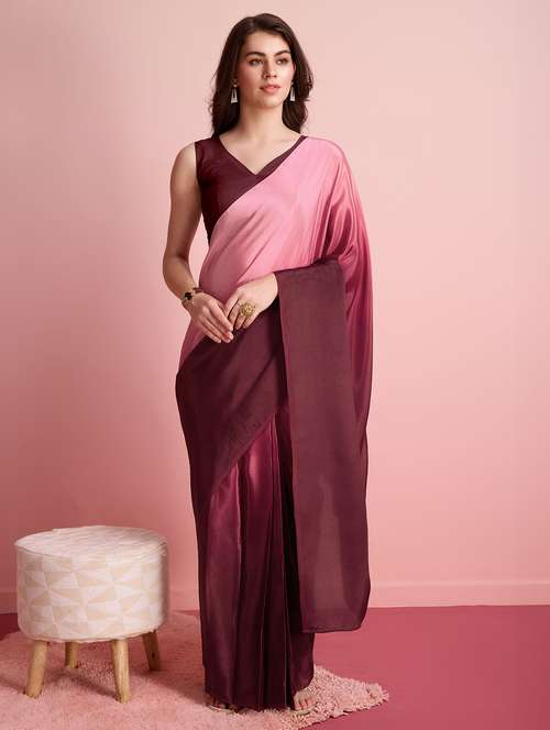 women ombre printed ready to wear saree with blouse - 21912265 - Standard Image - 0