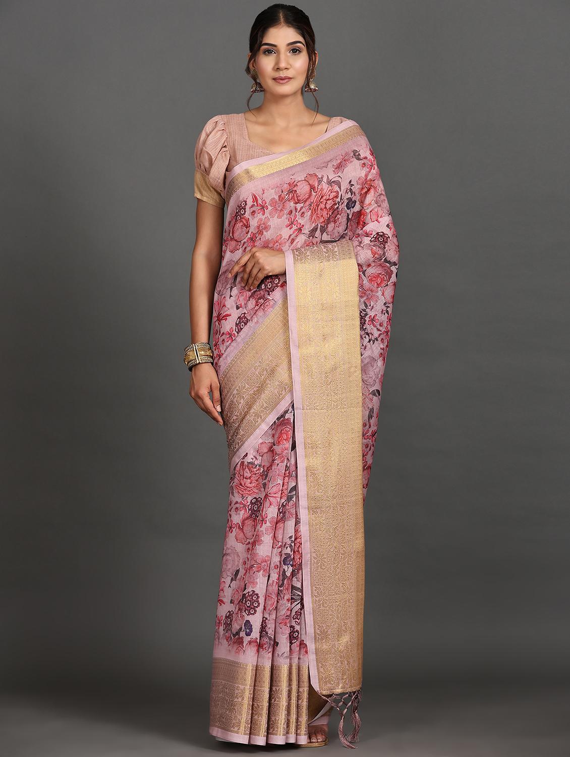 women printed casual wear saree with blouse - 21912314 - Zoom Image - 0