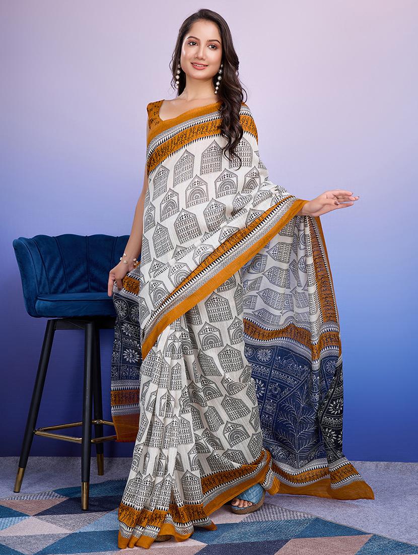 women printed casual wear saree with blouse - 21912329 - Standard Image - 1