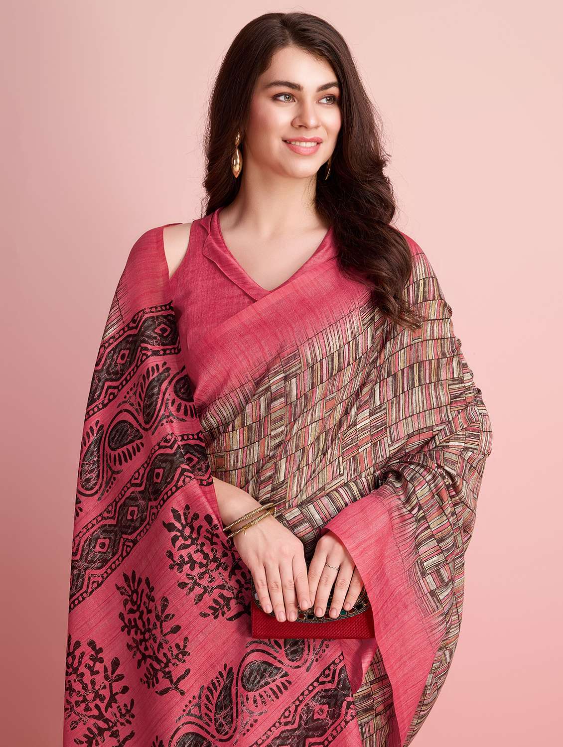 women printed casual wear saree with blouse - 21912341 -  Standard Image - 1