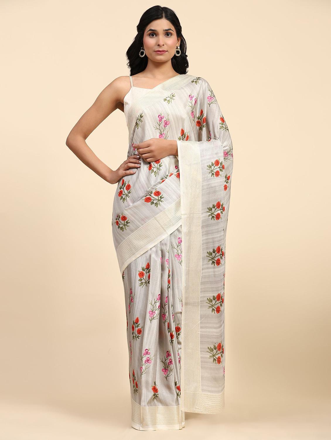 women printed casual wear saree with blouse - 21912371 - Zoom Image - 0