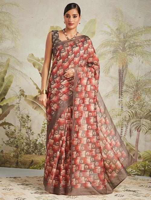 women printed ready to wear saree with blouse - 21912403 - Standard Image - 0