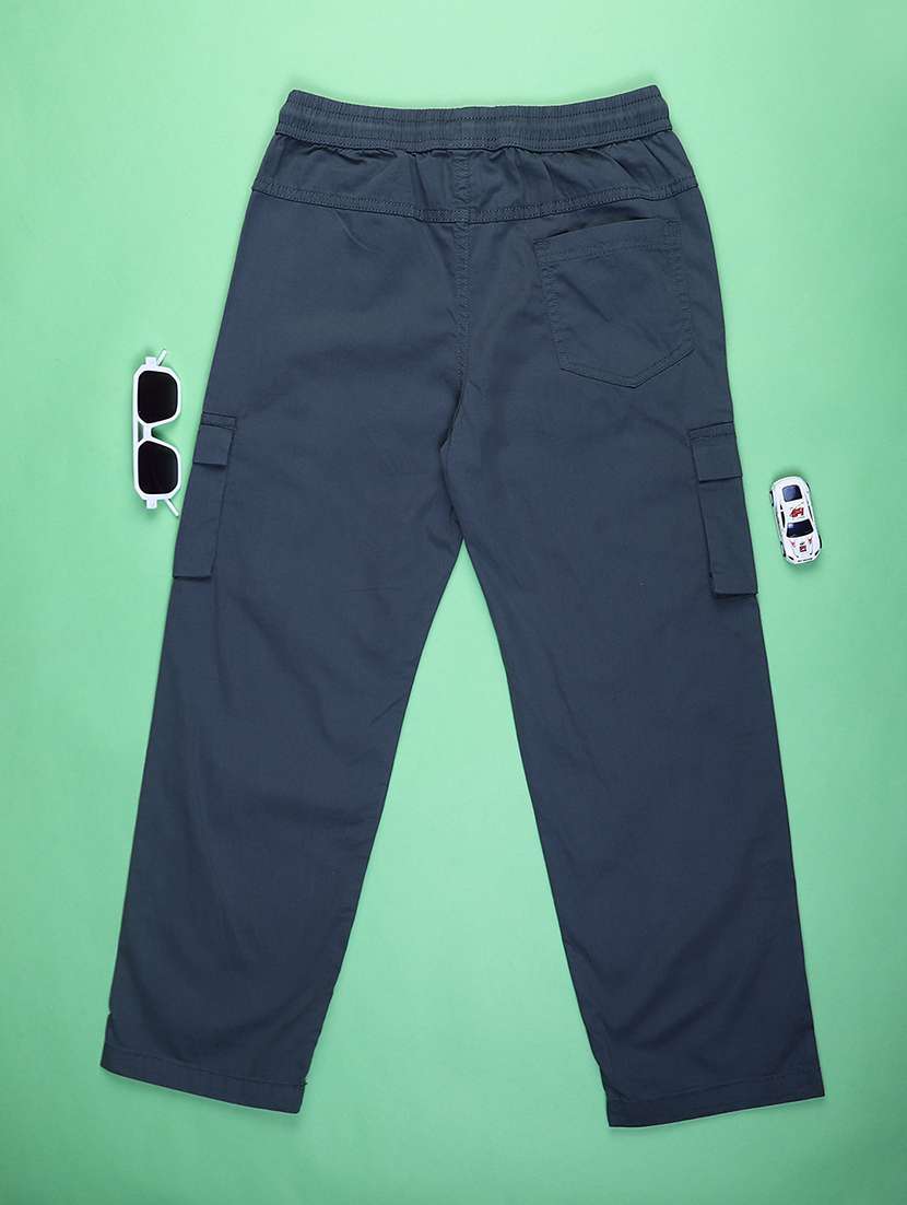 boys solid mid rise regular fit cargo - 21912465 -  Standard Image - 1