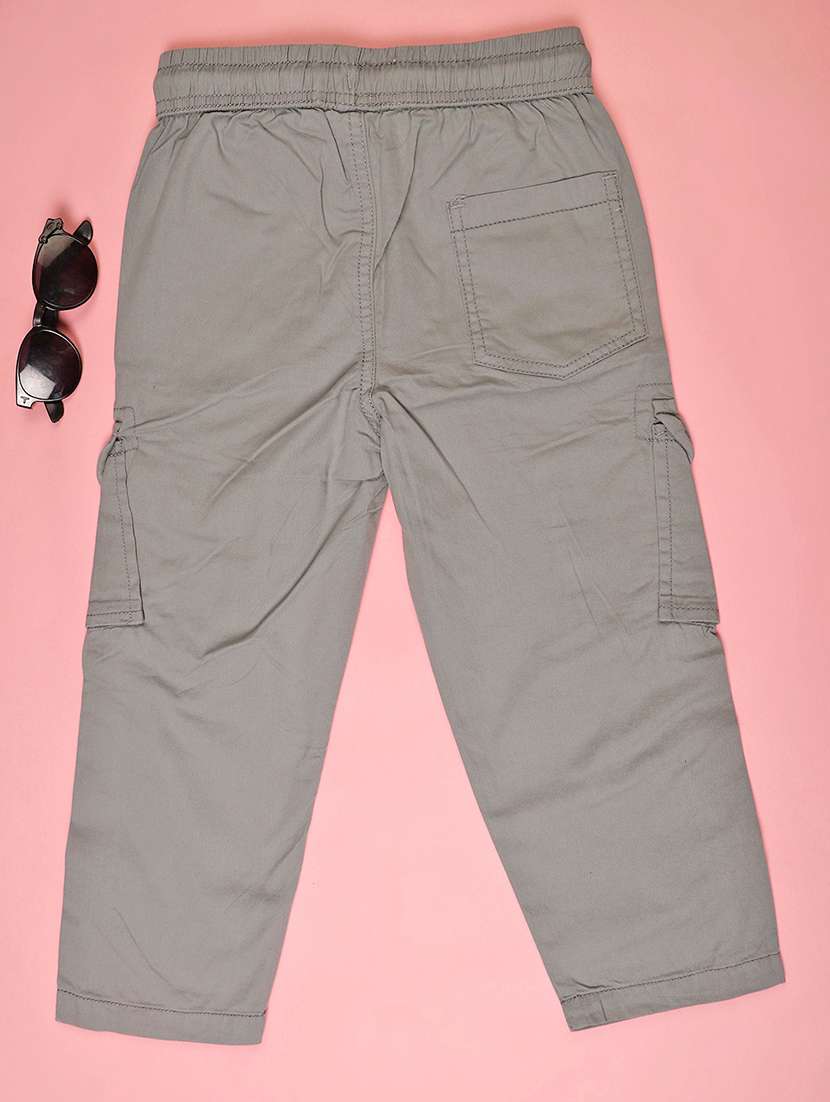 boys solid mid rise regular fit cargo - 21912473 -  Standard Image - 1