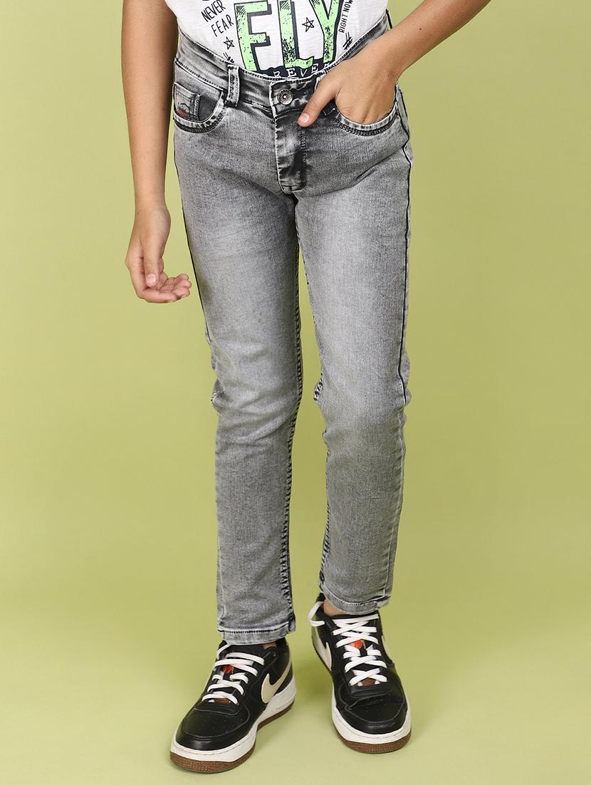 boys grey mid rise slim fit jean