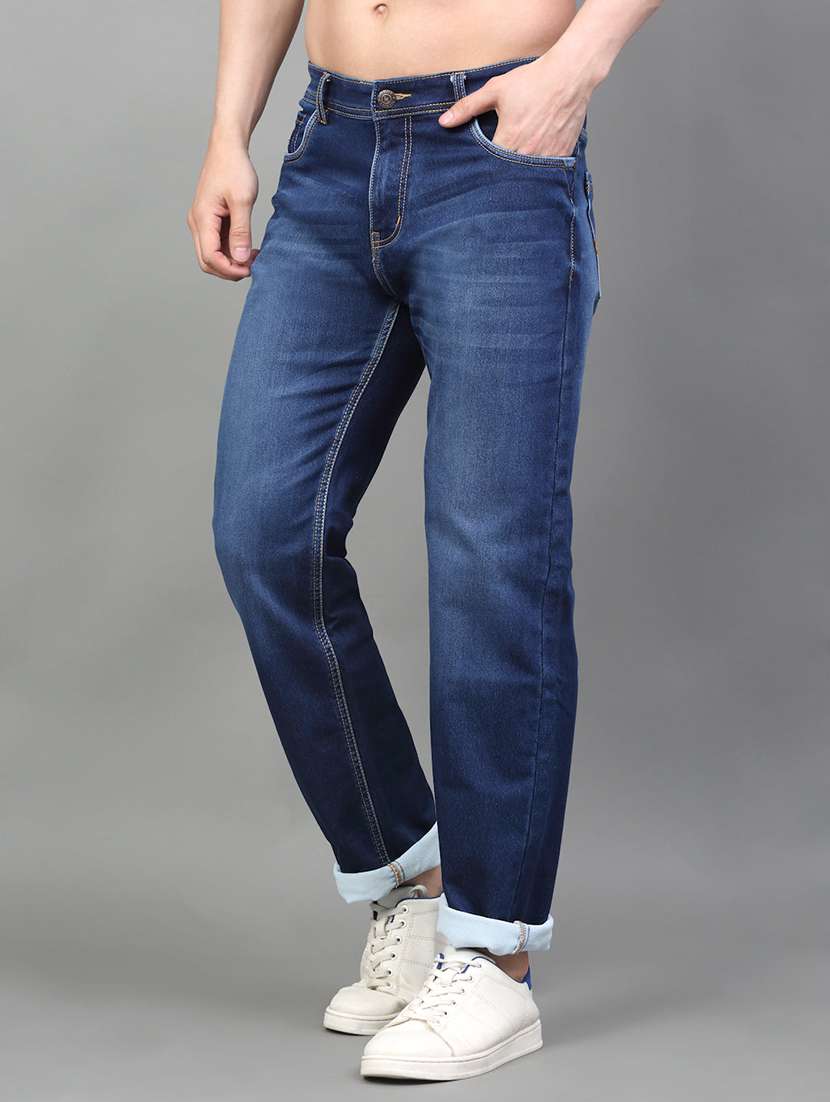 men mid rise full length straight fit denim jeans - 21913083 -  Standard Image - 1