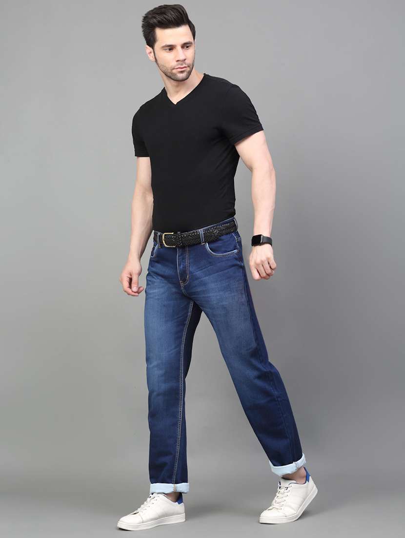 men mid rise full length straight fit denim jeans - 21913083 -  Standard Image - 4