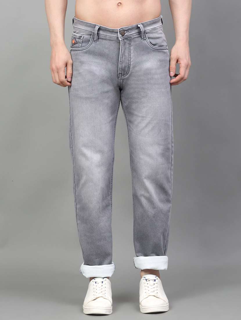 men mid rise full length straight fit denim jeans