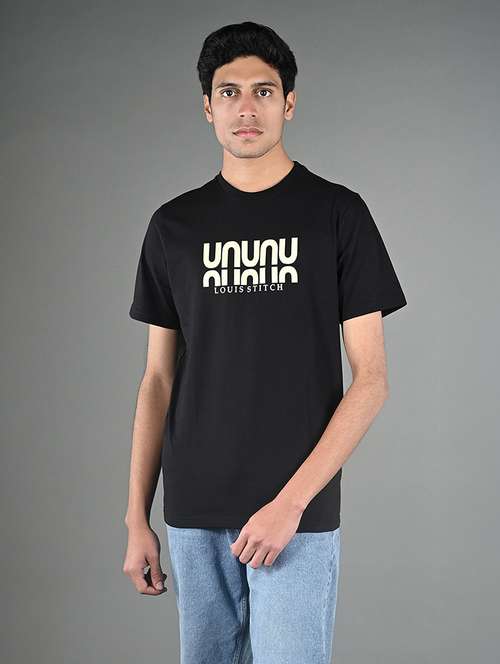 men chest print round neck regular fit t-shirt - 21913094 -  Standard Image - 0
