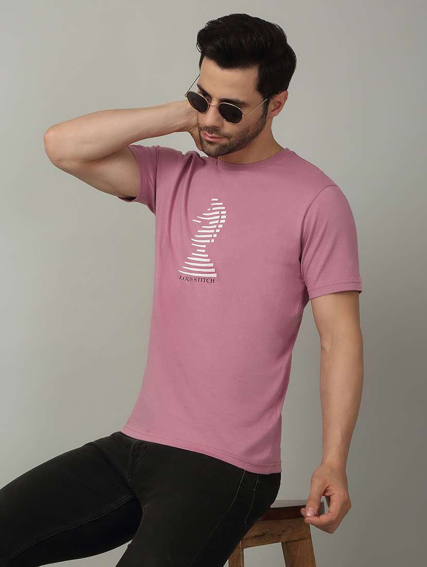 men chest print round neck regular fit t-shirt - 21913097 - Zoom Image - 0