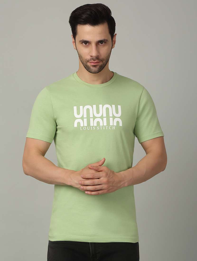 men chest print round neck regular fit t-shirt - 21913098 -  Standard Image - 1