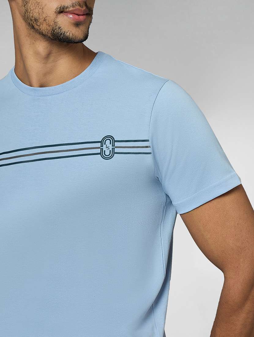 men chest print round neck regular fit t-shirt - 21913119 -  Standard Image - 4