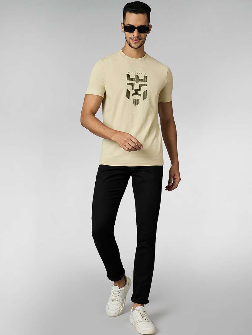 men front print round neck regular fit t-shirt - 21913133 -  Standard Image - 6