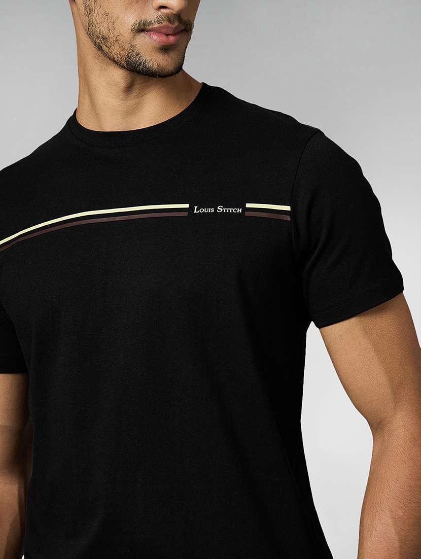 men chest print round neck regular fit t-shirt - 21913138 -  Standard Image - 4