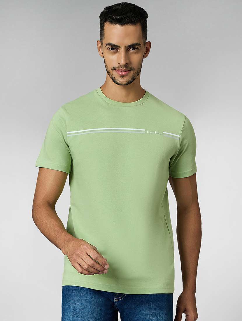 men chest print round neck regular fit t-shirt - 21913139 -  Standard Image - 1