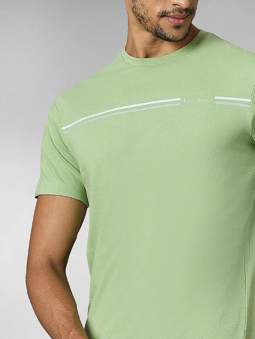 men chest print round neck regular fit t-shirt - 21913139 -  Standard Image - 4