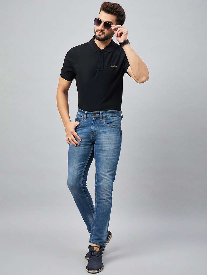 men solid short sleeve slim fit polo t-shirt - 21913141 - Standard Image - 4