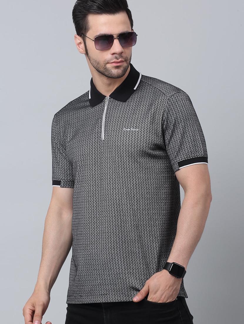 men geometric short sleeve regular fit polo t-shirt - 21913157 - Zoom Image - 0