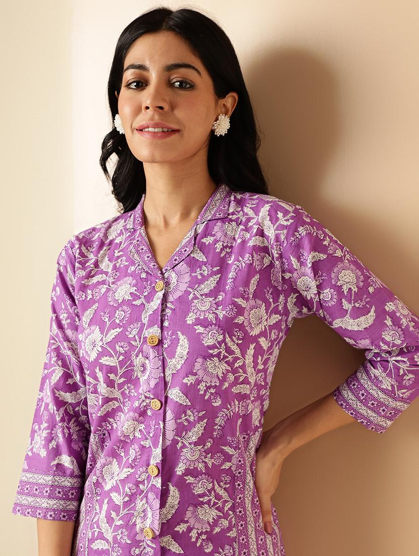 women three quarter sleeve straight kurta - 21913206 - Standard Image - 6